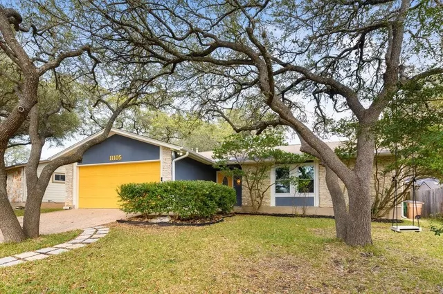 a large tree in front of a house with a large tree