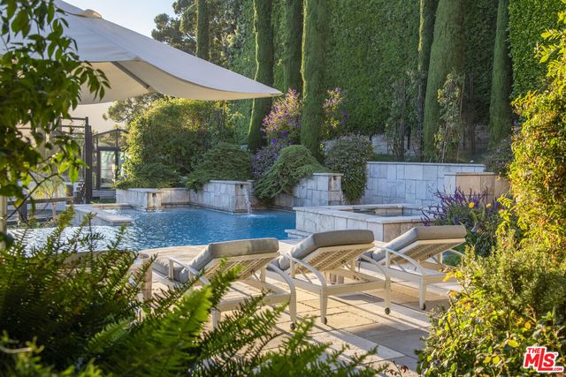 a street view with a garden