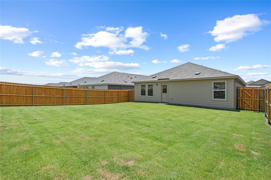 1138 Barbary Flds Street Forney, TX 75126 - Photo 24 of 25 Expansive backyard featuring a lush lawn, complete privacy fencing, and a rear exterior with multiple windows
