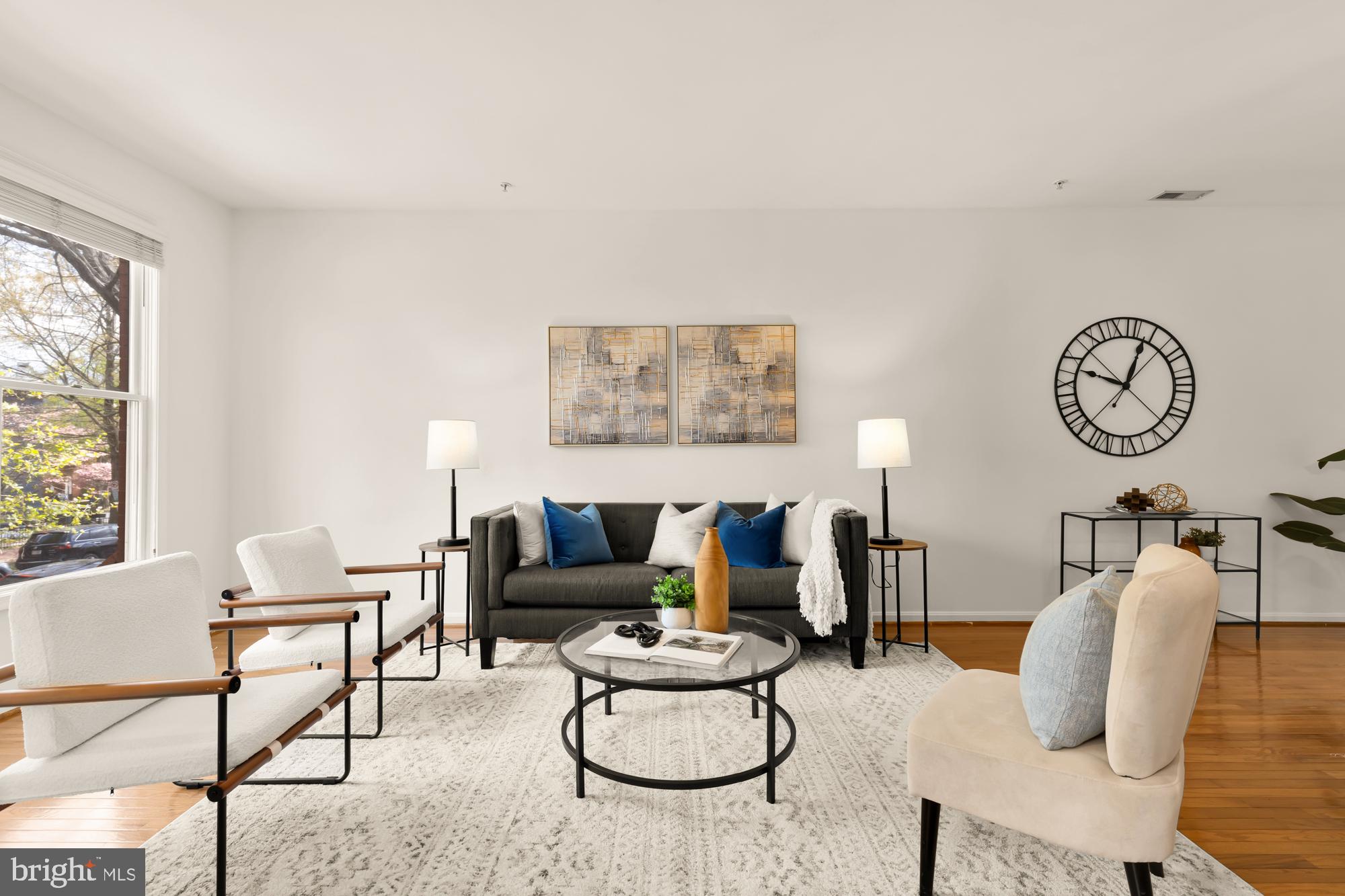 255 14th Street Southeast, Unit A Washington, DC 20003 - Photo 3 of 28 a living room with furniture and a large window