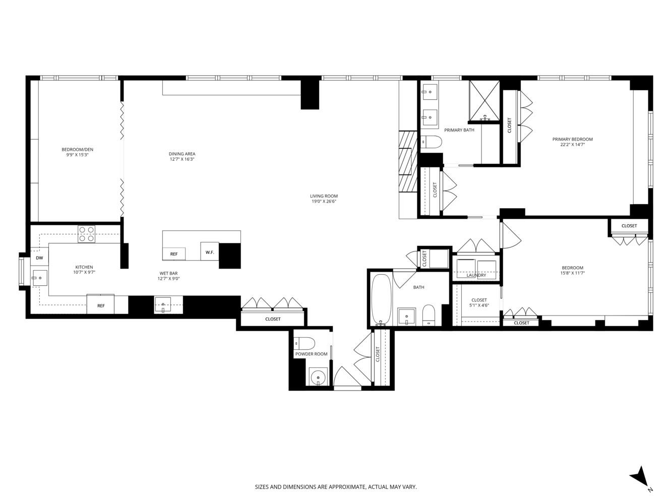 200 East 62nd Street, Unit 19D Manhattan, NY 10065 - Photo 14 of 14 a white kitchen with stainless steel appliances a sink and a white cabinet