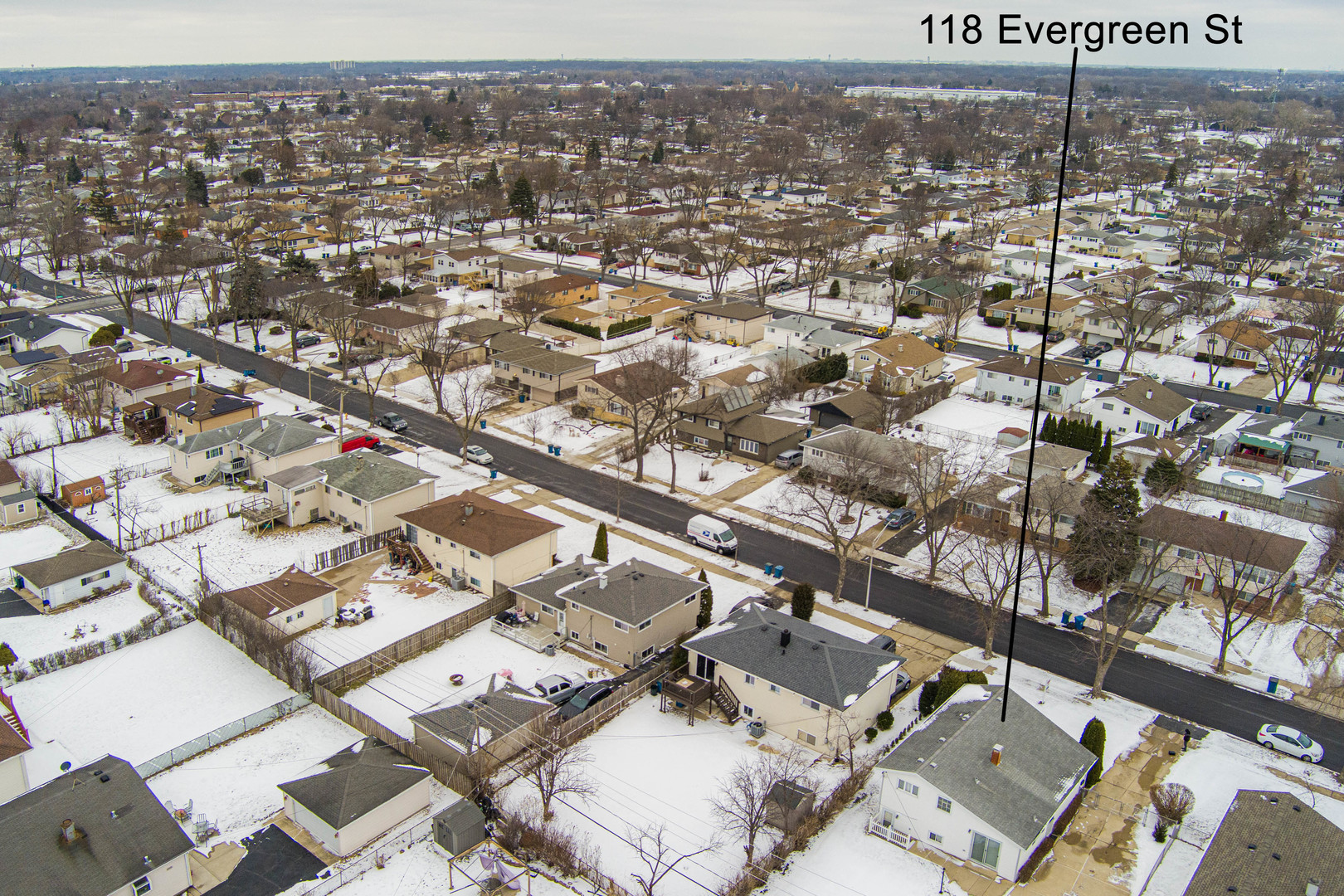 118 Evergreen Street Addison, IL 60101 - Photo 8 of 38 an aerial view of a city