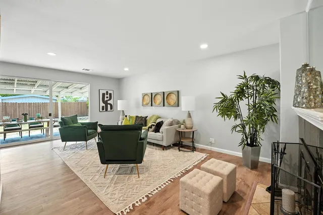 a living room with furniture and a couch