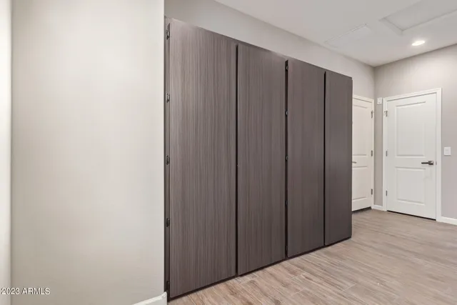 a view of wooden closet