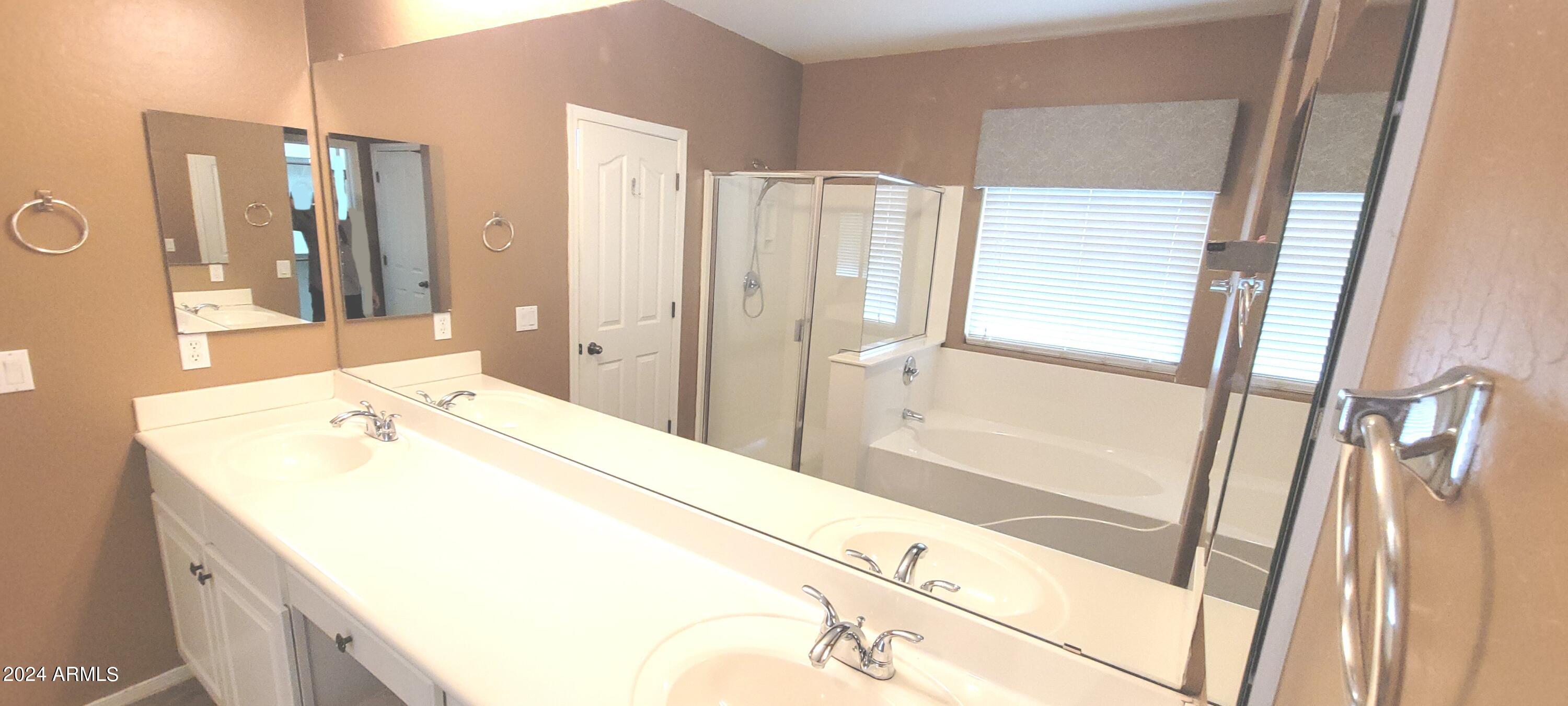 11537 East Sebring Avenue Mesa, AZ 85212 - Photo 22 of 24 a spacious bathroom with a tub sink and a mirror