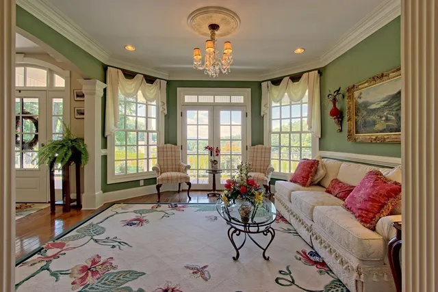 a very nice looking rest room with a large window