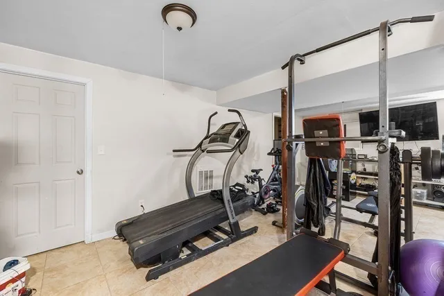 a room with gym equipment