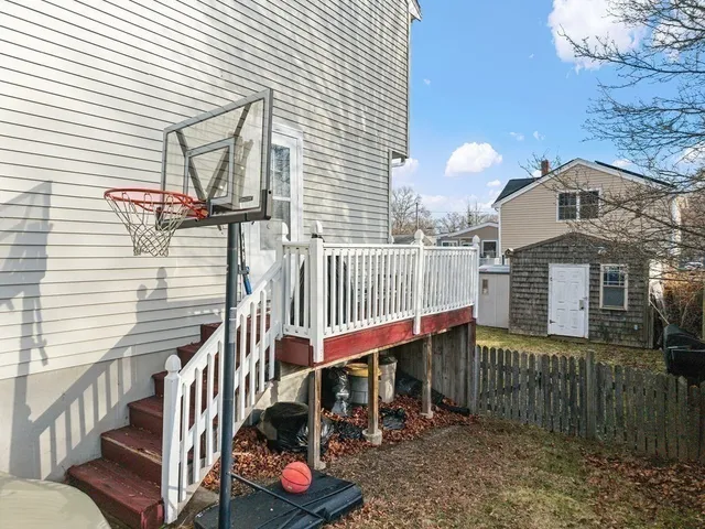 a view of a chairs on the deck