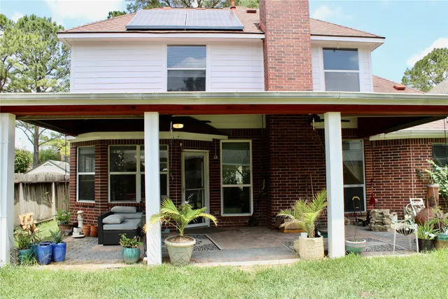a view of a house with patio