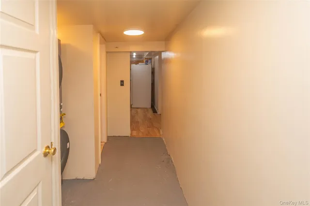 a view of hallway with shower