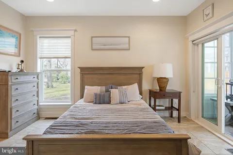 a bedroom with a bed and a flat tv screen