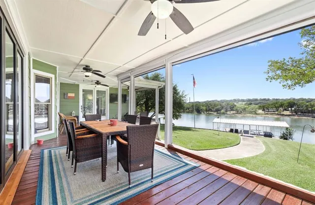 a outdoor view with a sitting space