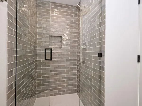 a bathroom with a shower