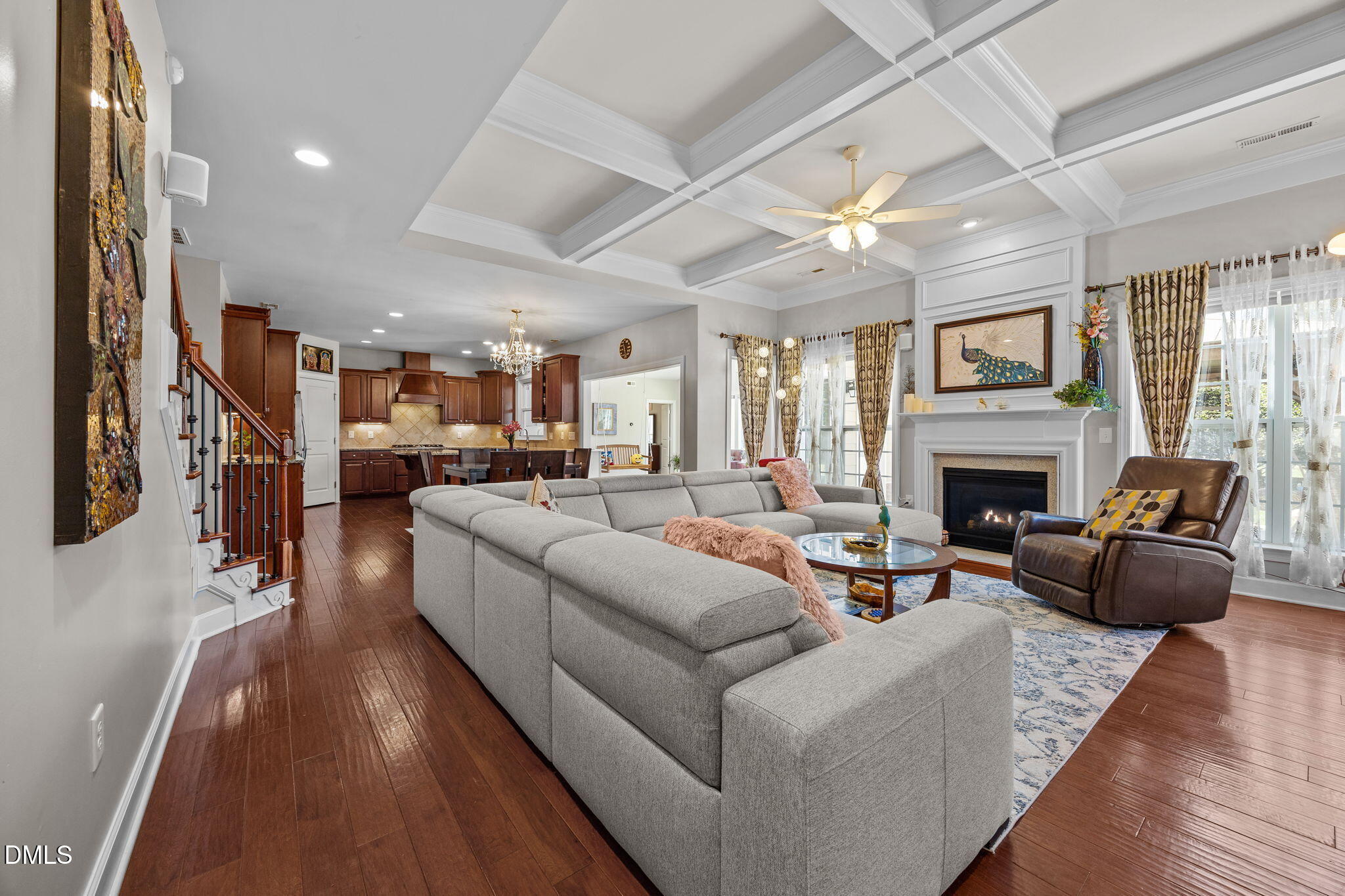 112 Rapport Drive Cary, NC 27519 - Photo 32 of 72 a living room with furniture and a fireplace
