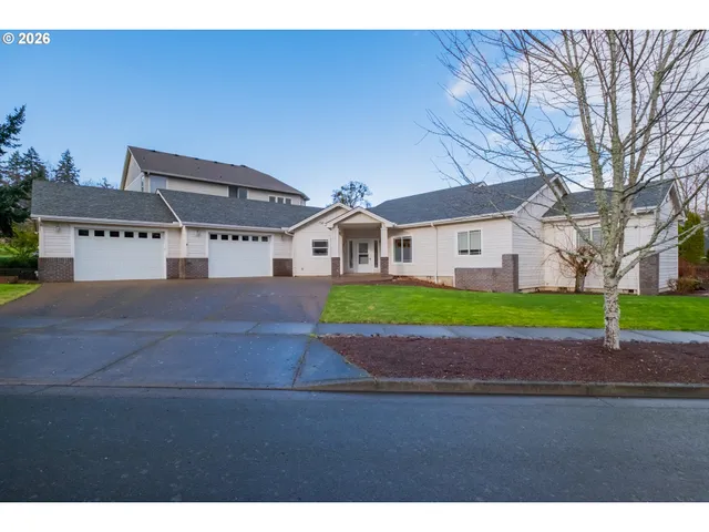 a house view with a garden space