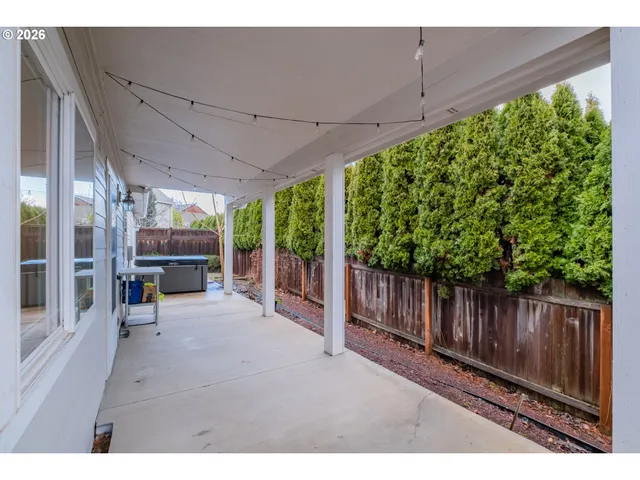 a view of a backyard with a garden