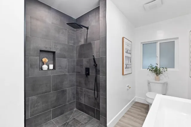 a bathroom with a shower