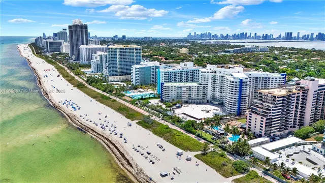 a city view with tall buildings