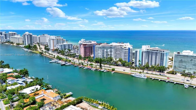 a city view with tall buildings