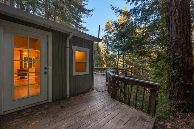 a backyard of a house with lots of green space