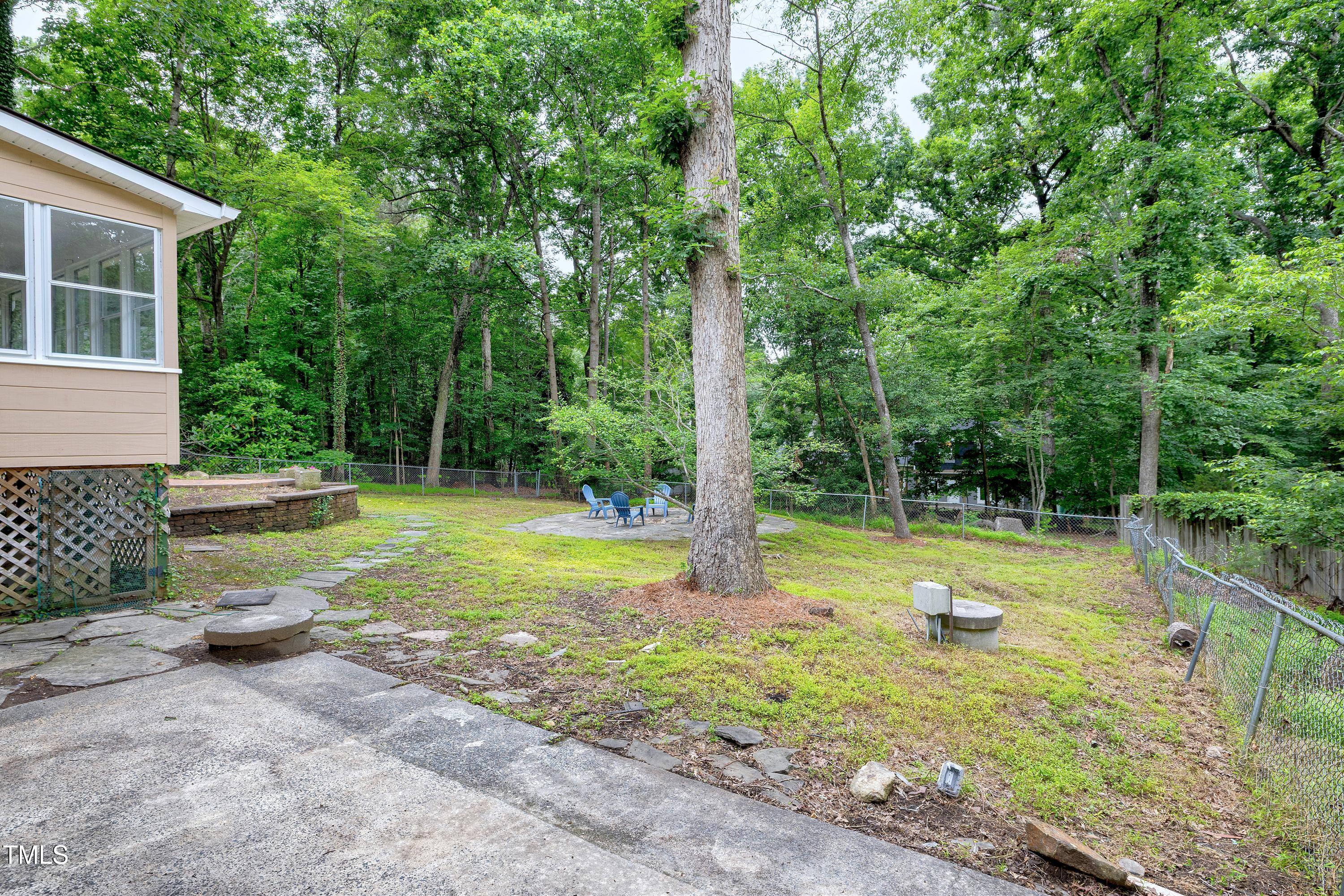 5121 Raintree Road Durham, NC 27712 - Photo 58 of 59 a view of backyard with large trees