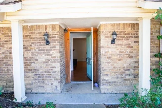 front view of a brick house