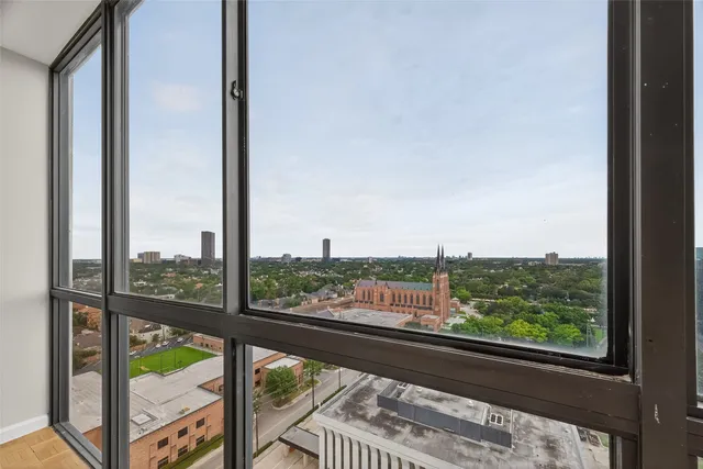 a view of a city from a window