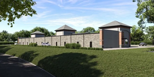 a view of a lake with a big yard