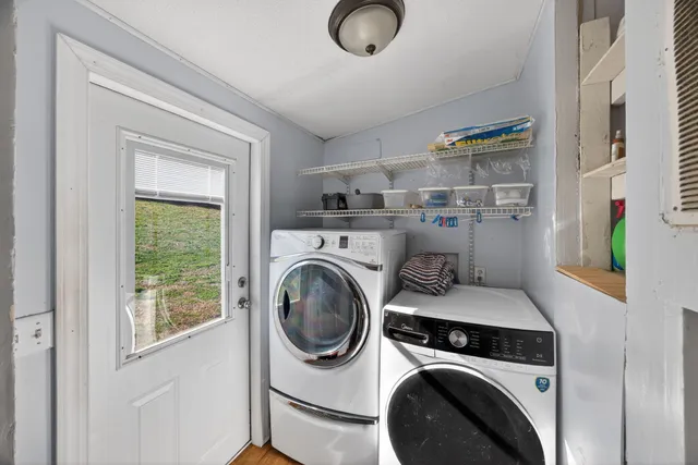 a view of a lake with a mountain in the background
