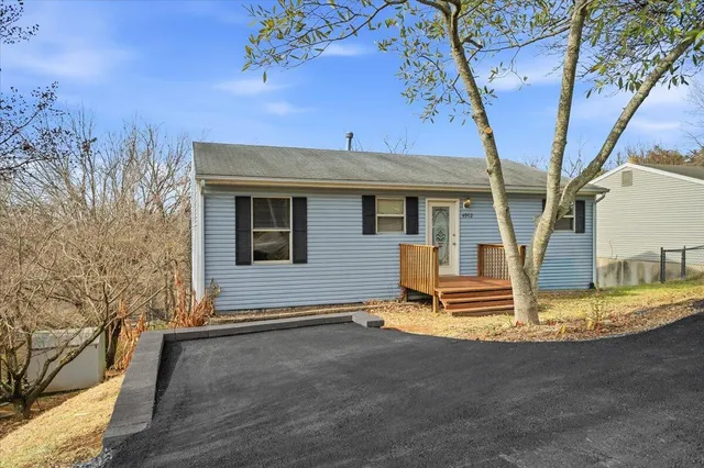 a view of a house with a garage