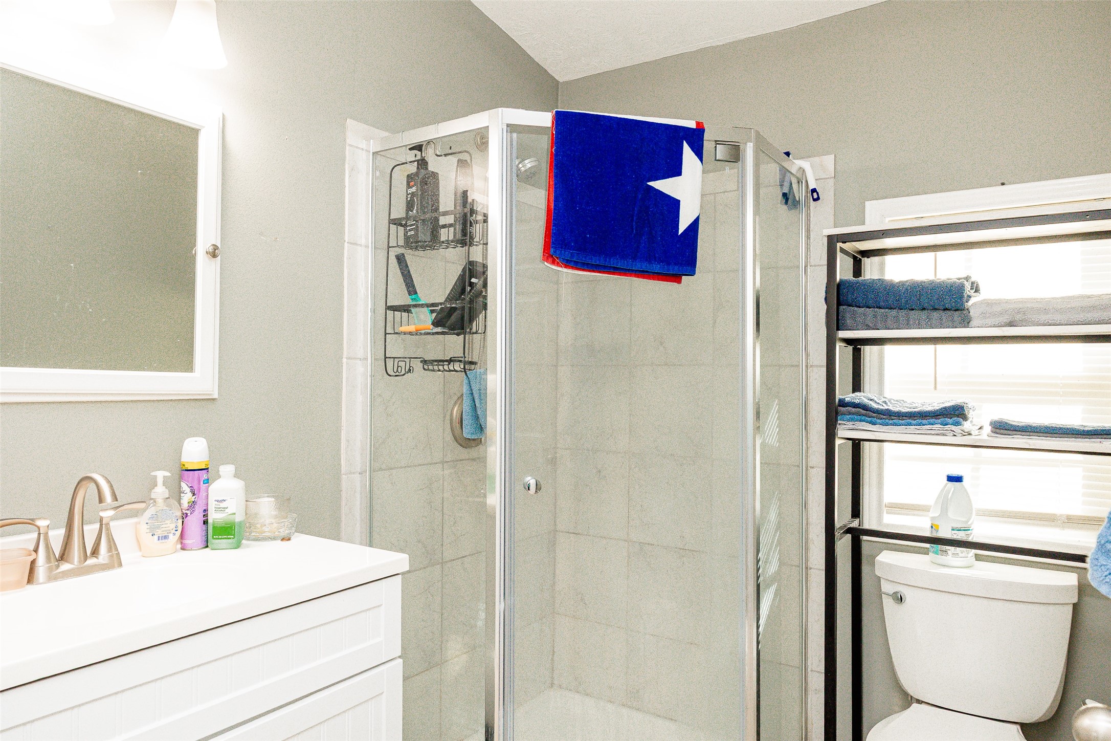 8608 Captain Scott Road Brenham, TX 77833 - Photo 24 of 28 a bathroom with a sink vanity and a mirror