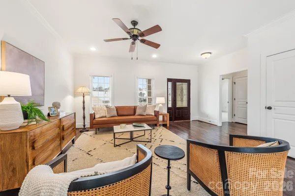 a living room with furniture