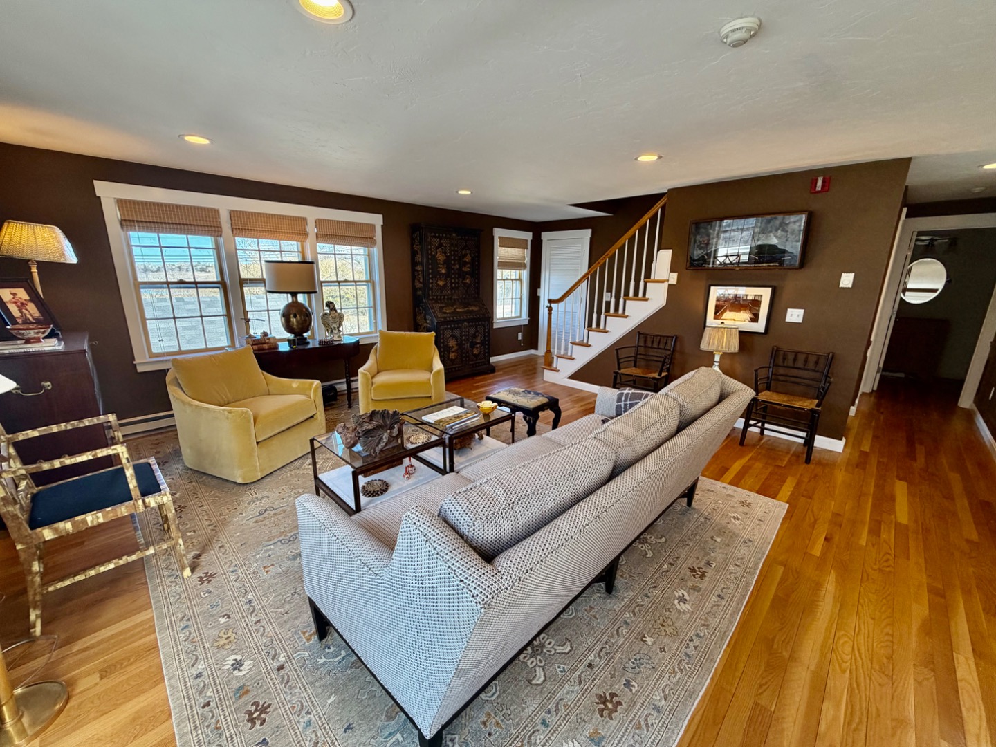 163 Orange Street Nantucket, MA 02554 - Photo 4 of 22 a living room with furniture and a wooden floor