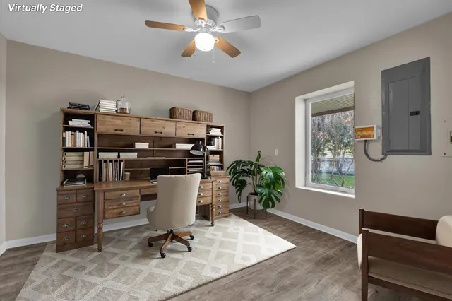 a view of livingroom with a large tree
