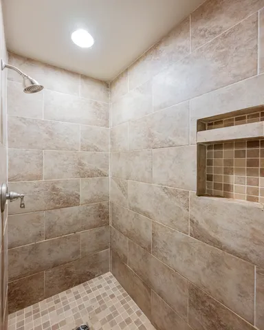 a bathroom with a shower