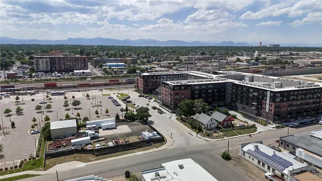 an aerial view of a city