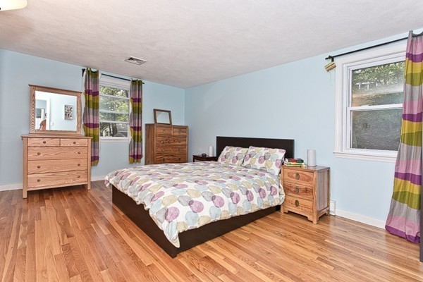 39 Thurston Road, Unit 39 Newton, MA 02464 - Photo 16 of 20 a bedroom with a bed and wooden floor