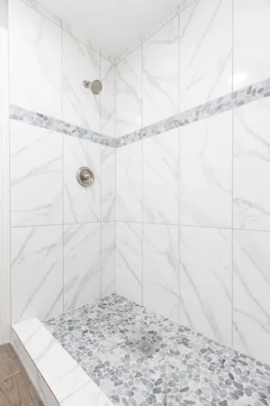 a bathroom with a shower