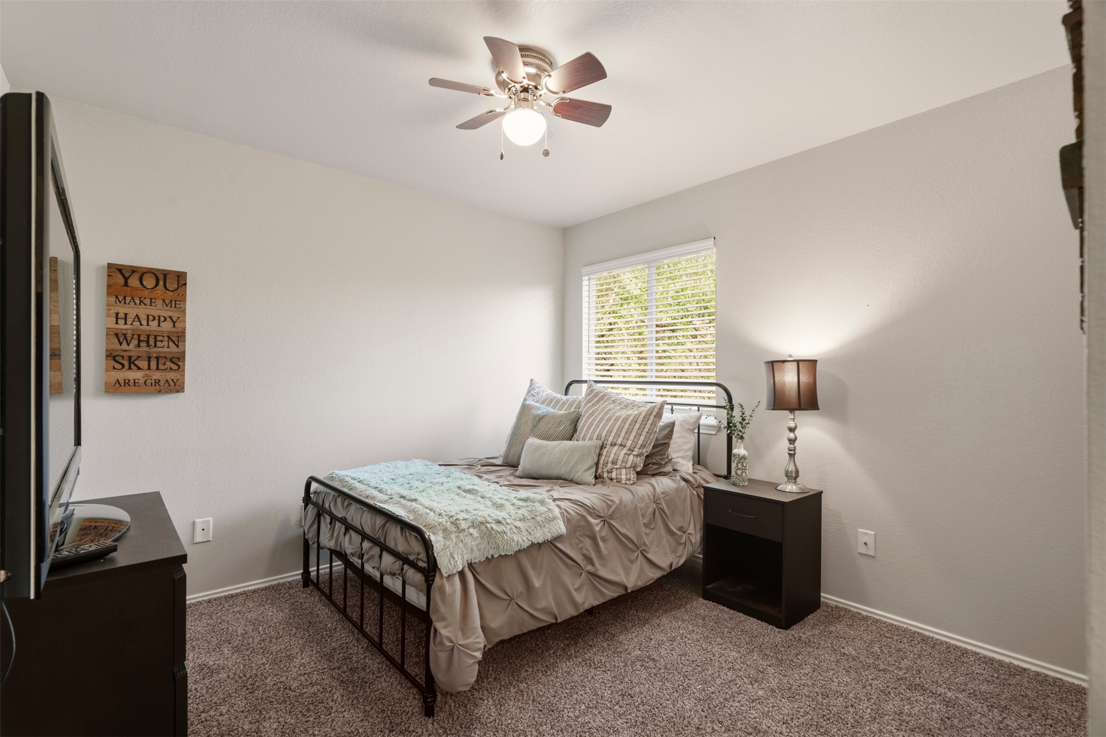 913 Bogart Road Cedar Park, TX 78613 - Photo 19 of 27 Bedroom with dark carpet and a ceiling fan