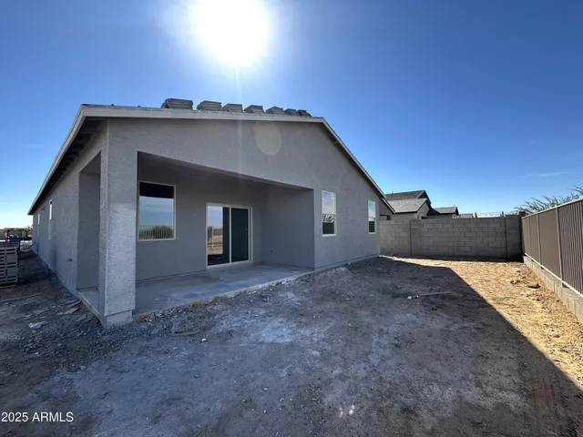 a view of backyard of house