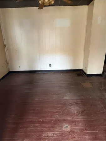 a view of a refrigerator in a room