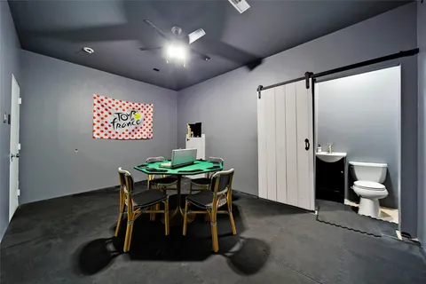 a front view of a building with a street