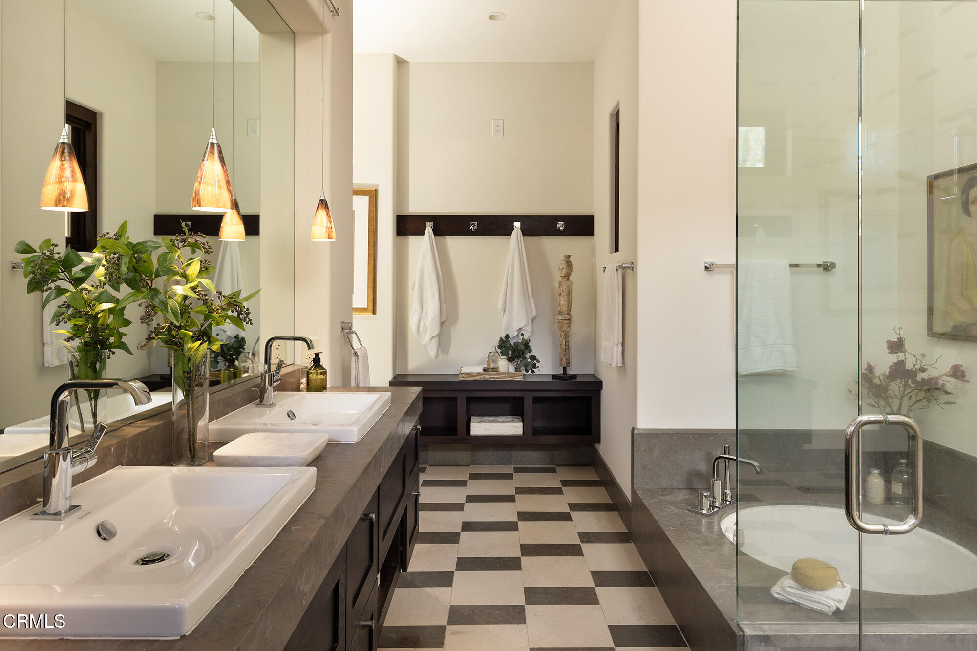 72265 Bajada Trail Palm Desert, CA 92260 - Photo 18 of 25 a bathroom with a granite countertop sink and a large mirror