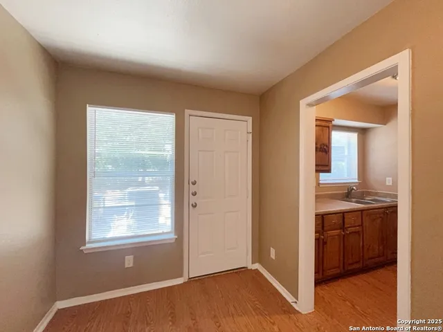 a view of a front door and porch