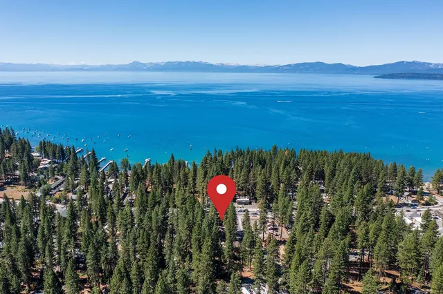 a view of a lake with a mountain