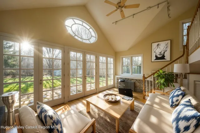 an empty room with windows