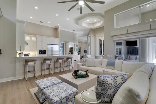 a bedroom with furniture and flat screen tv