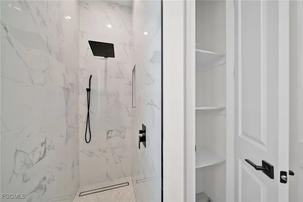 a bathroom with a shower