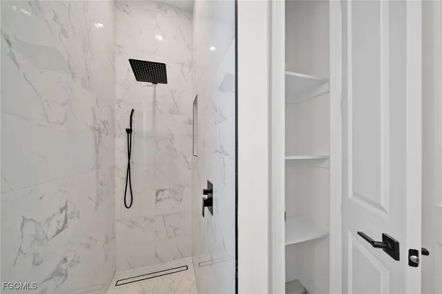 a bathroom with a shower