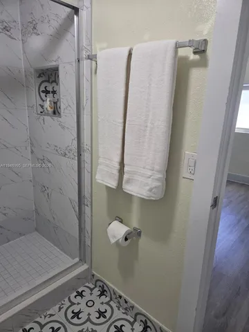 a bathroom with a shower
